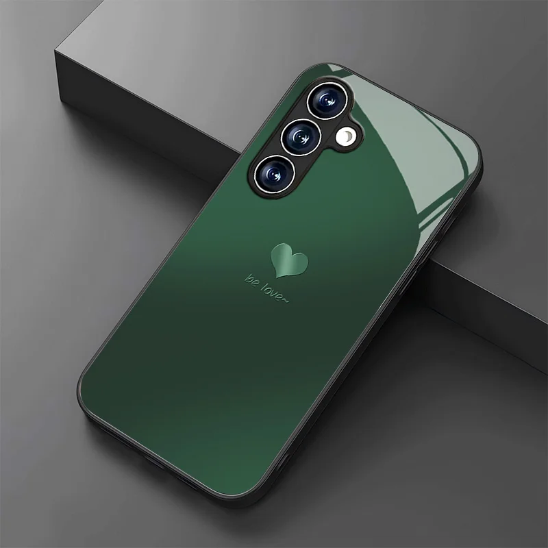 Be careful, the green toned glass phone case is suitable for Samsung Galaxy S26 S25 S24 S23 S22 S21 S20 FE/Ultra/Plus anti drop