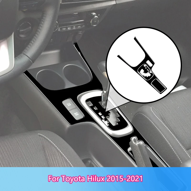 Center Console Automatic Gearbox Brand New ABS Gloss Black Stickers For Toyota Hilux 2015 2016 2017 2018 2019 2020 2021