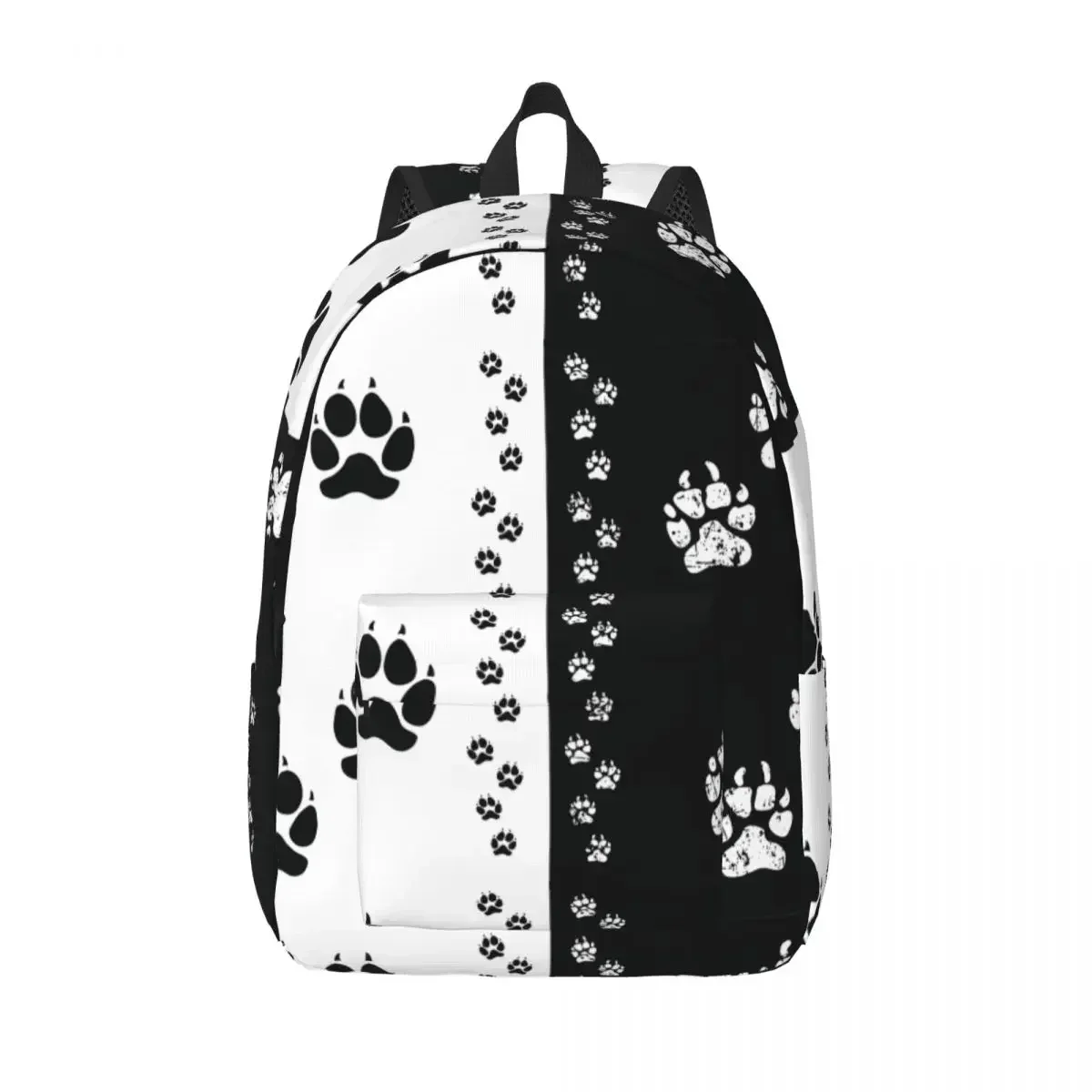 Mochila con estampado de patas de perro o pistas de animales para jardín de infantes, escuela primaria, estudiante, gato, bonita mochila para niño y niña con bolsillo