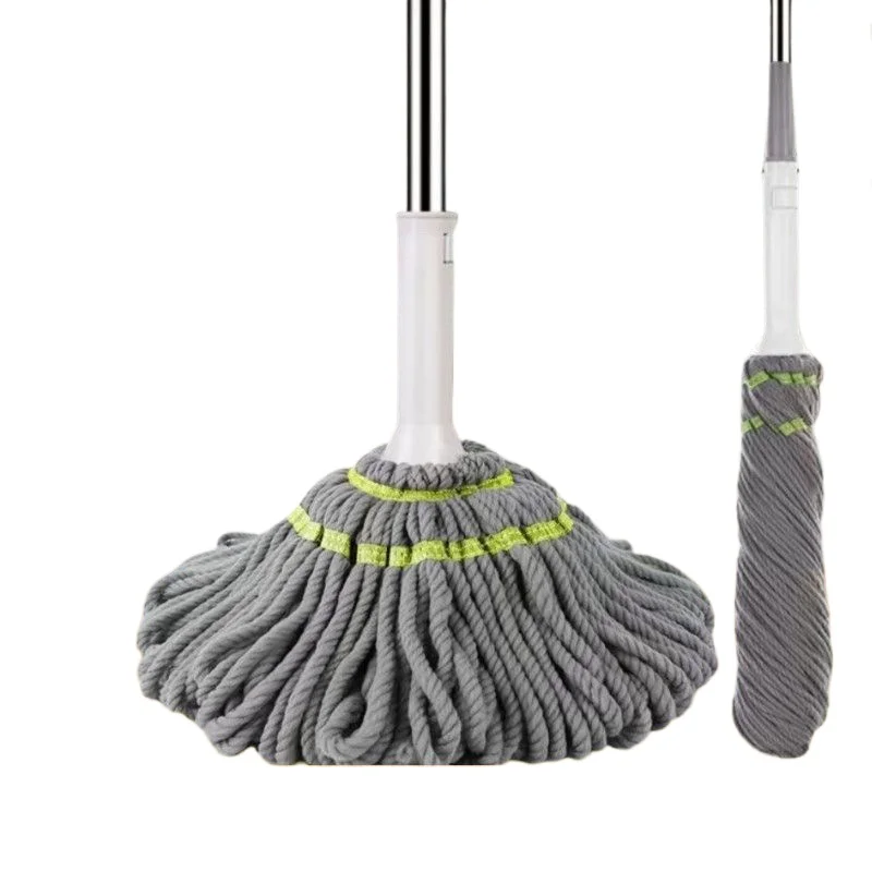 Mopa Giratoria Autoescurrible con Almohadilla de Algodón Rotatoria para Limpieza del Hogar, Mopa con Cubeta Absorbente de Agua para Pisos Duros, Mopa de Fácil Limpieza