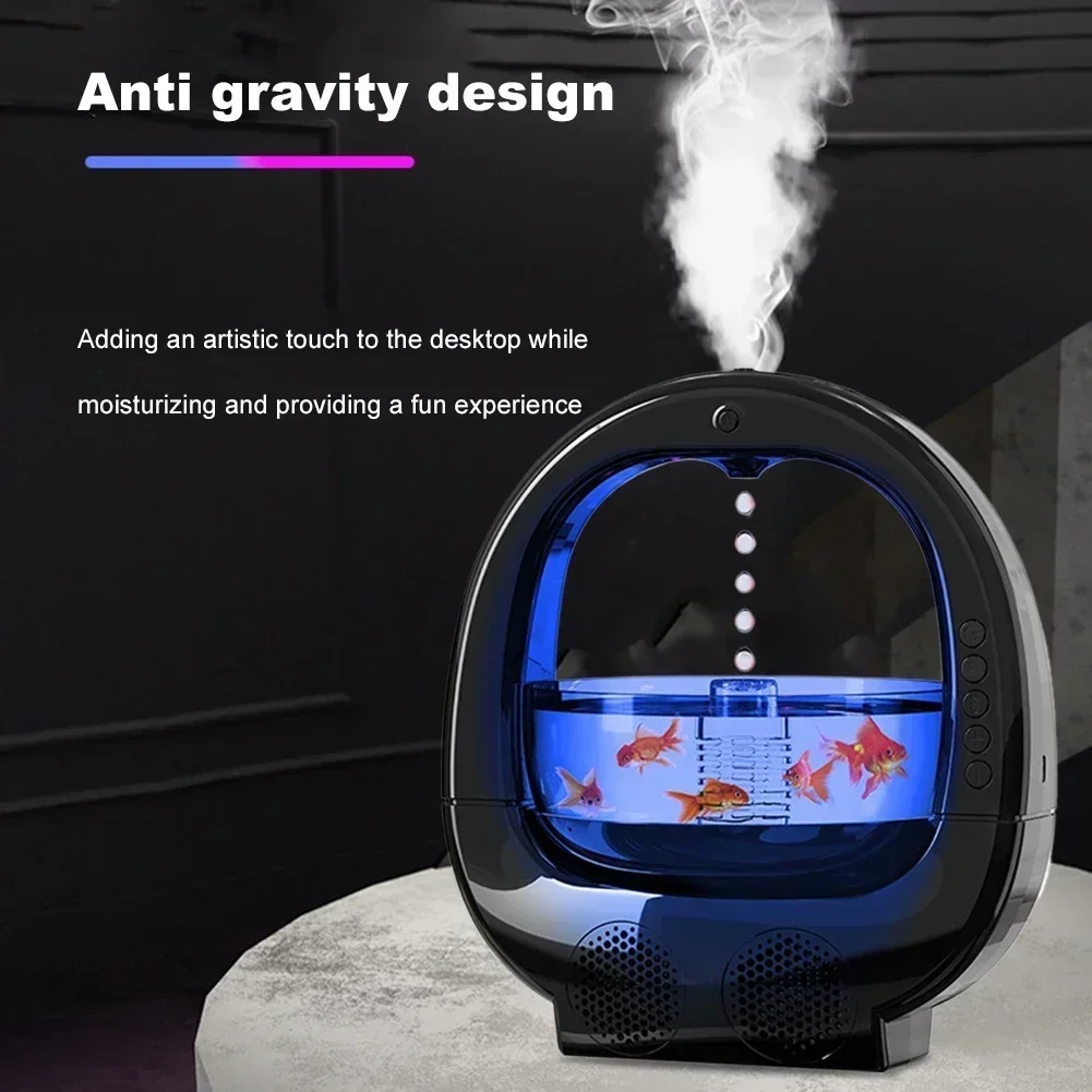 New 4 In 1 Anti Gravity Air Humidifier with Bluetooth Audio Cool Mist Humidifier 700ml Aromatherapy Diffuser for Home Office