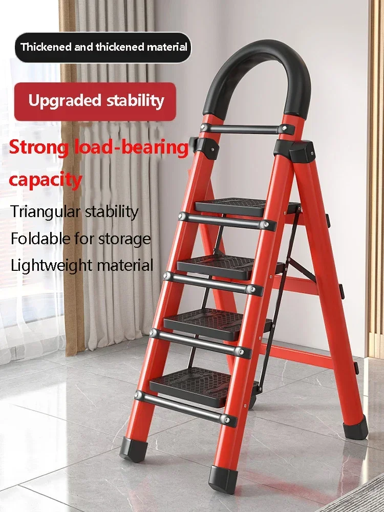 Ladder For Household Use Foldable Indoor And Outdoor Zigzag Engineering Ladder Portable Multifunctional Thickened Folding Ladder