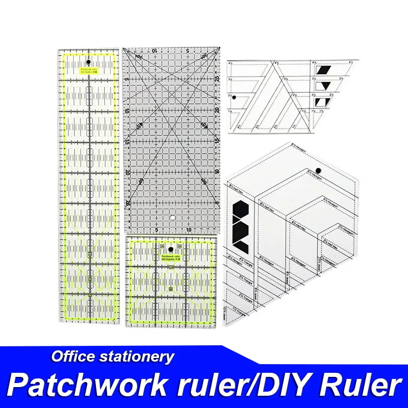 1 Pcs Rulers Transparent Acrylic Material Patchwork Ruler School Student Office Stationery Gifts Quilting Quilting Ruler Tool