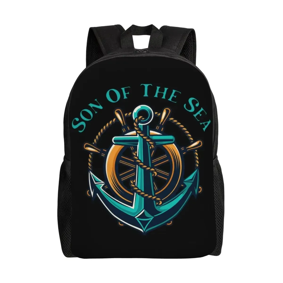 

Custom Nautical Captain Anchor Backpack for Women Men Water Resistant School College Sailor Adventure Bag Printing Bookbags