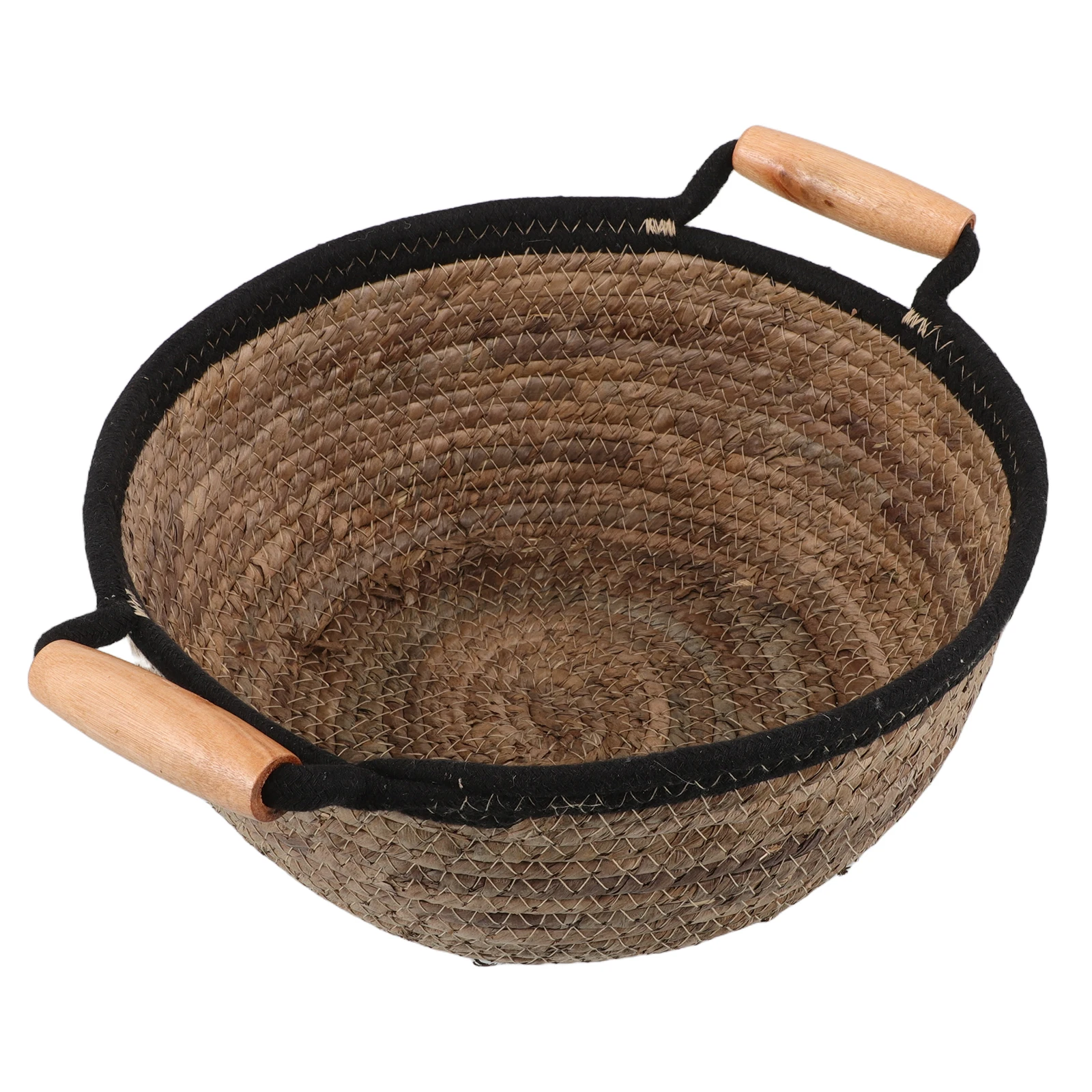 

s Desktop Storage Small Woven Round Straw Multifunctional PortableH led Container Natural Storage Basket Wicker Decor