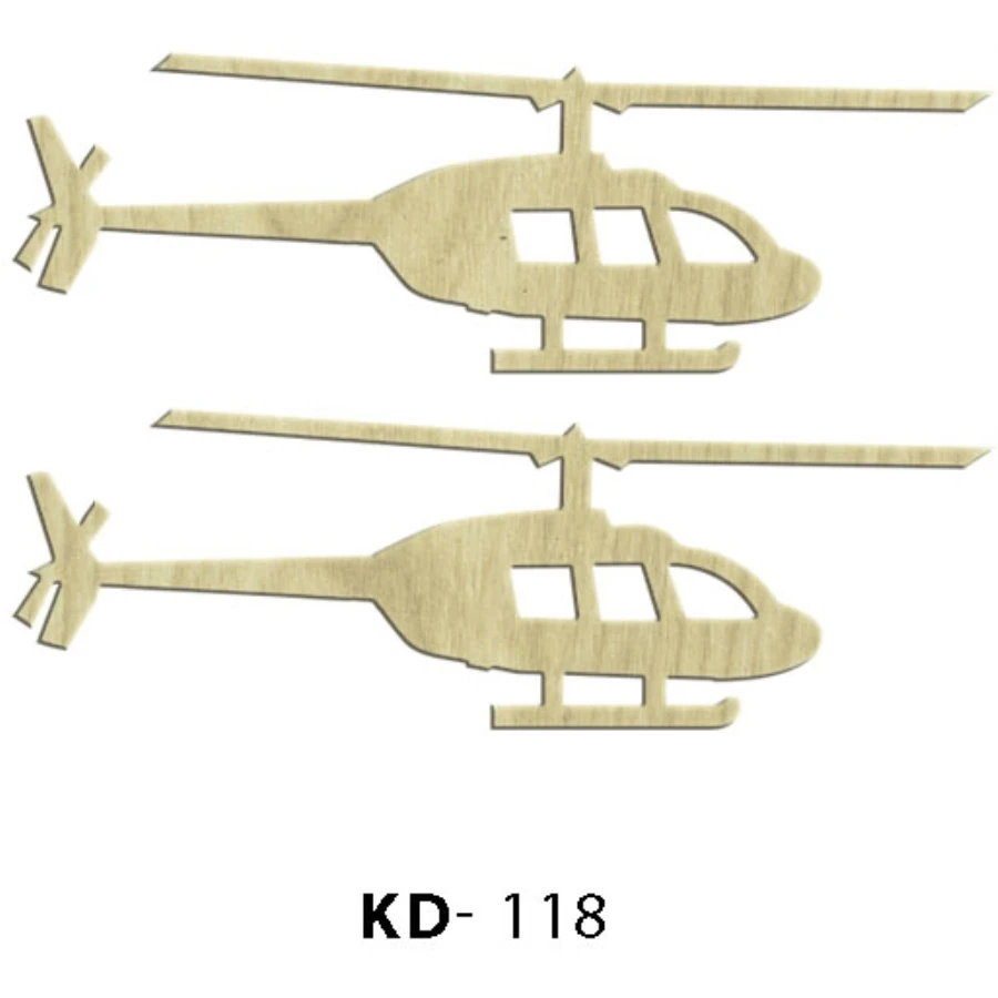 KD118 Helicopter 2li Set Wooden Package Ornament, Hobby is Painting Ornament