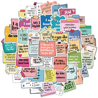 50pcs Self-Affirmation Incentive Label，Note Shape Inspirational Graffiti Stickers DIY Guitar Notebook  Water Cup Stickers