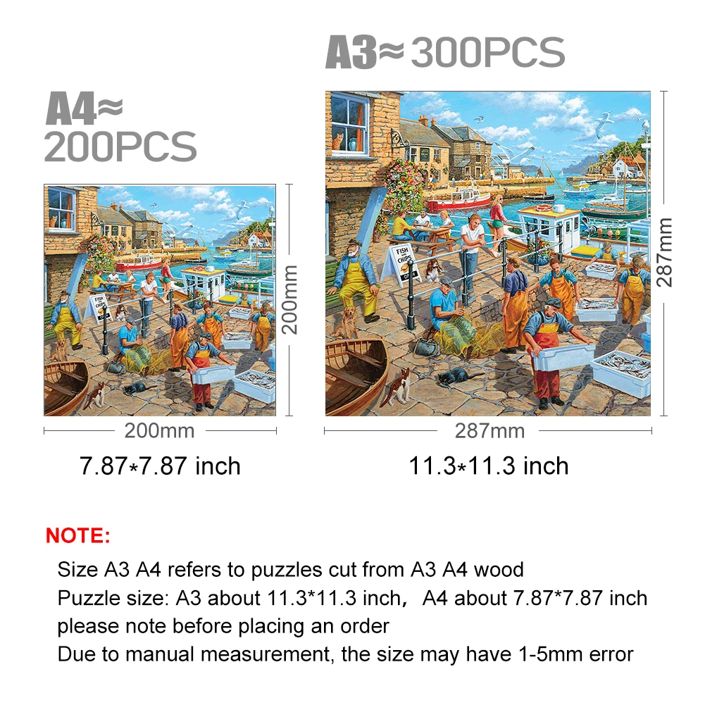 Exquisite Wooden Puzzles Fishermen Fishing At The Seaside Wood Jigsaw Puzzle Craft Irregular Family Interactive Puzzle Gift