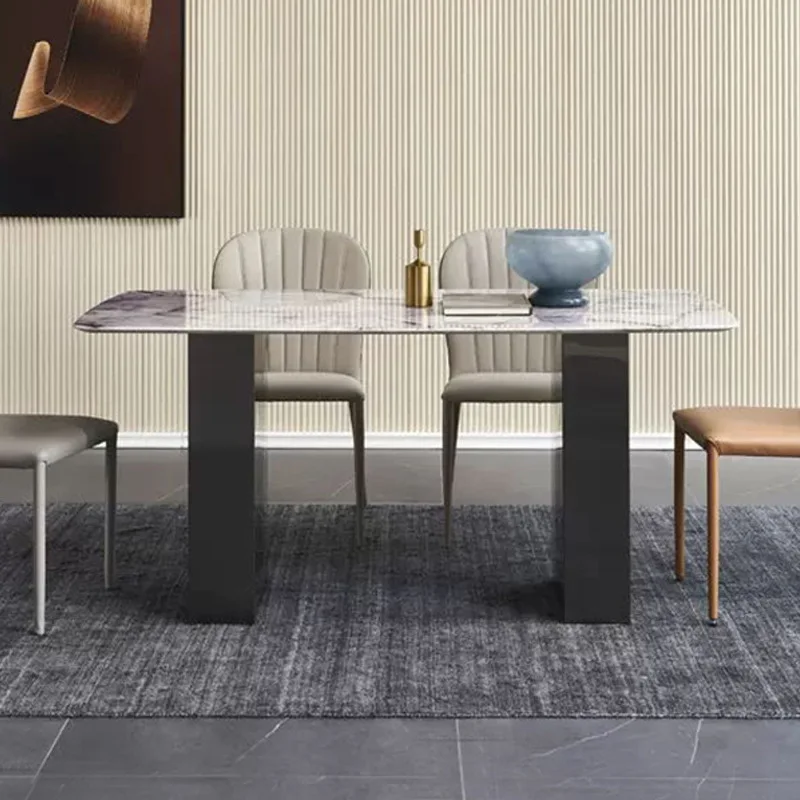 

Simple Modern Dining Tables Living Room Leisure Party Coffee Dining Tables Work Metal Furniture Linge De Table MHCZ