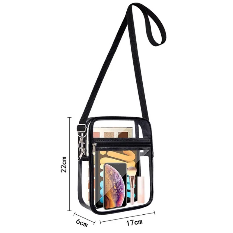 1-10PCS Women Clear Crossbody Bag Transparent Purse with Zipper Adjustable Strap for Stadium Event Travel Concert Daily view 5