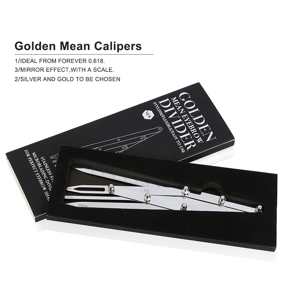 1pcs Stainless Steel Golden Ratio Calipers Microblading Permanent Makeup Eyebrow Measure Tool Mean Golden Eyebrow Divider