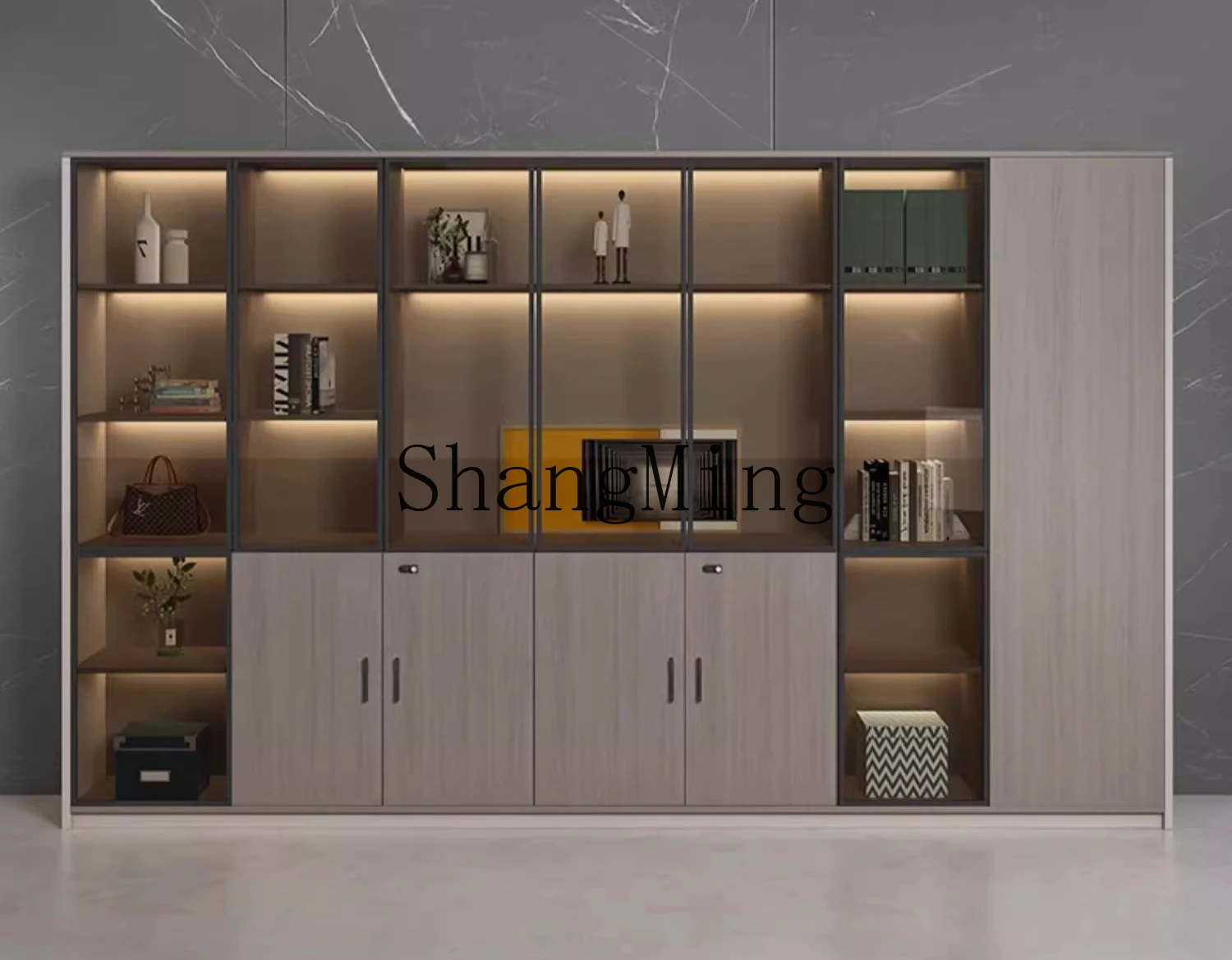 ZYY office background file cabinet wooden data simple solid wood storage storage cabinet