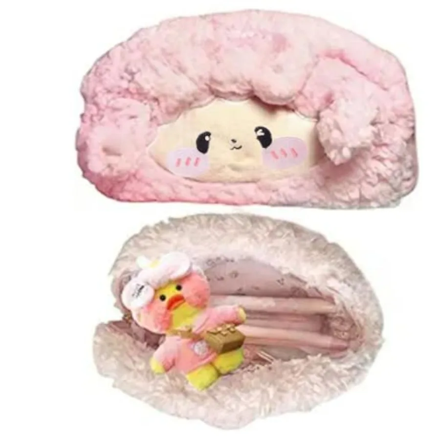 

Cute Dog Large Capacity Pencil Case Plush Pen Holder Sweety Pencil Pouch Box Cute Aesthetic Pen Case Strawberry pink