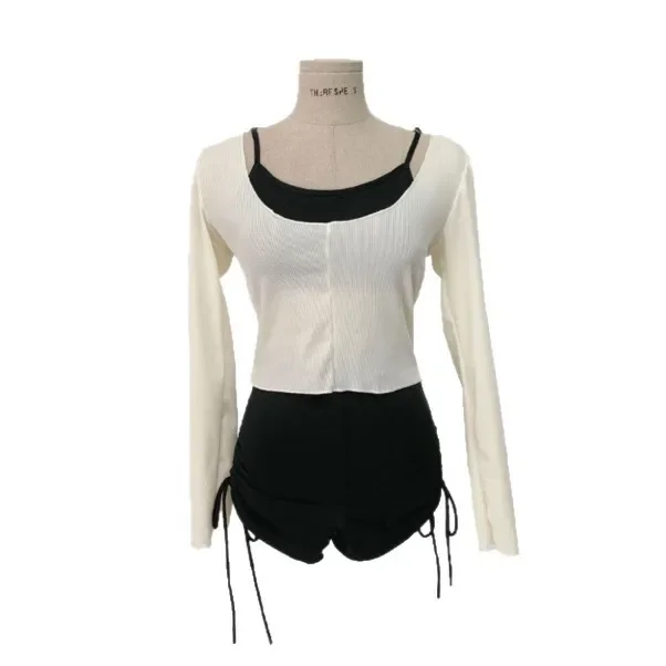 2025, zweiteiliger Damen-Badeanzug, hohe Taille, lange Ärmel, schlankmachend, reines Verlangen, High-End-Gefühl, koreanischer Stil, Urlaubs-Fotoshooting