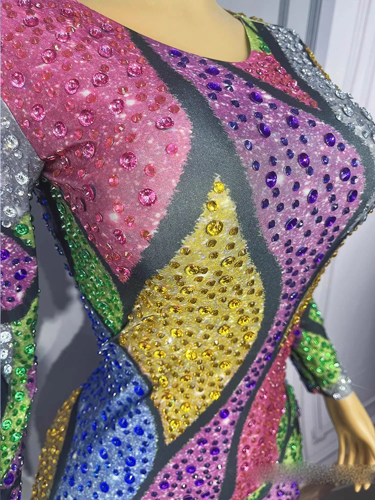 Wysokiej jakości kombinezon z efektem hot stampingu, seksowny, elastyczny, z blokami kolorów, nowa moda 2025, odzież damska na zamówienie.