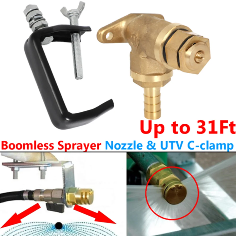 For UTV Spot Sprayer Boomless Sprayer Nozzle Up to 31ft Upgrade w/ Wider C-clamp