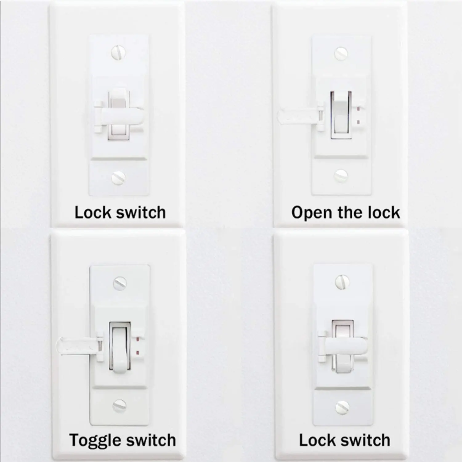 Light Switch Capa Protetora, Segurança Infantil Switch Lock, Impedir Acidental Abertura ou Fecho, 2 pcs