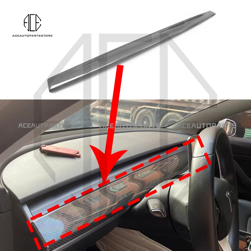 Carbon Dashboard Cover For Tesla Model 3 Model Y Dashboard Trims Interior Accessories