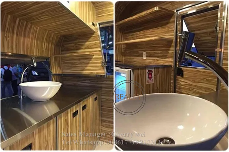 Novo tipo retrô trailer de comida móvel lanches de sorvete caminhões café carrinho de cachorro-quente para venda