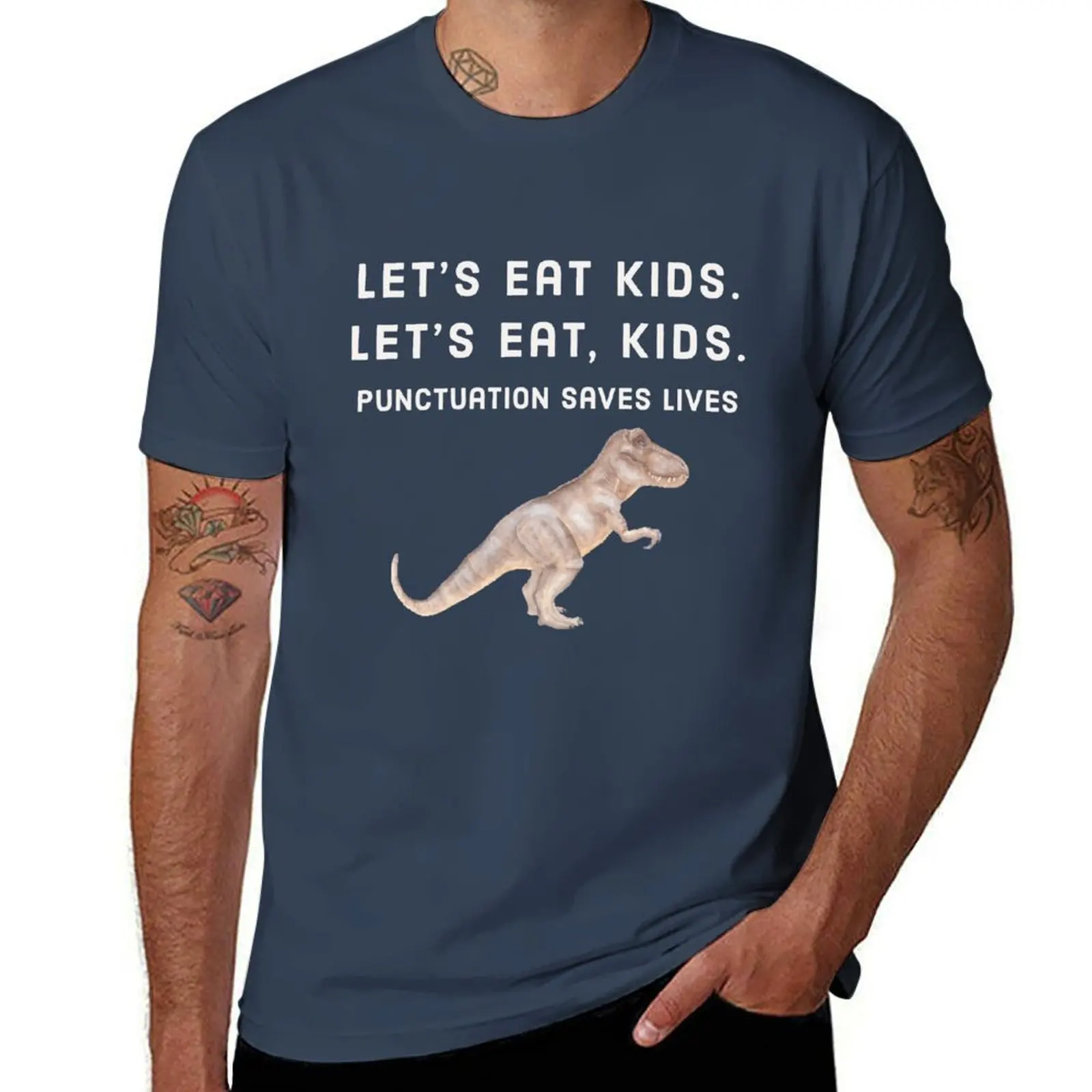 

Dinosaur Let’s Eat Kids Punctuation Saves Lives T-Shirt Funny t-shirts graphic t shirt vintage mens designer clothes