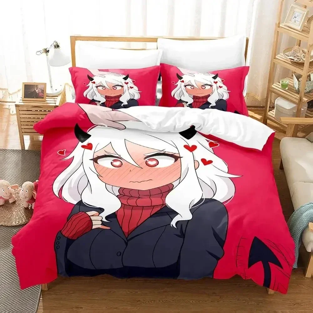 

3D Anime Game Helltaker Bedding Set Duvet Cover Bed Set Quilt Cover Pillowcase Comforter king Queen Size Boys Adult Bedding Set