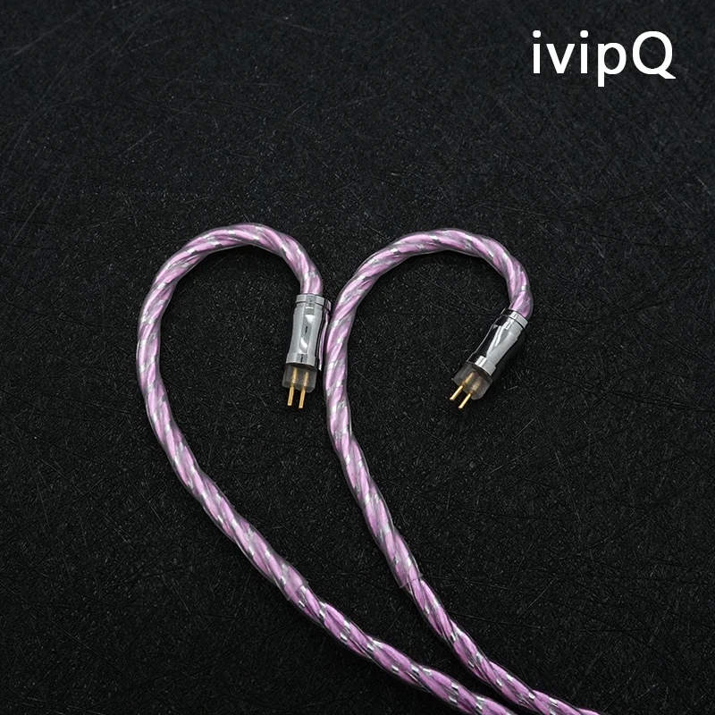 IvipQ Heartbeat Frequency Cable High-Purity Single-Crystal Silver+Copper Alloy+Silver Foil 4.4mm 2Pin MMCX IE900 Audio IEM Wire