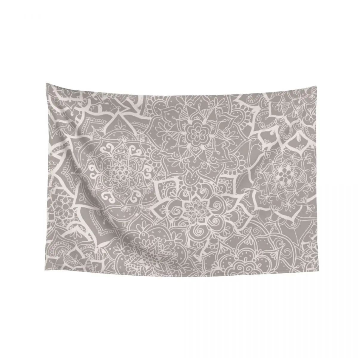 

Delicate Lace Mandala Pattern (Grey/Cream) Tapestry Wallpaper Bedroom For Bedroom Wall Hanging Wall Tapestry