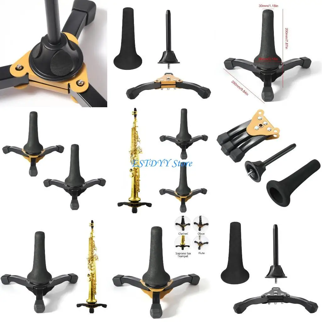 

G6DE Folding Saxophone Stand Alto Tenors Saxophone Stand Adjustable Metal Tripod Base