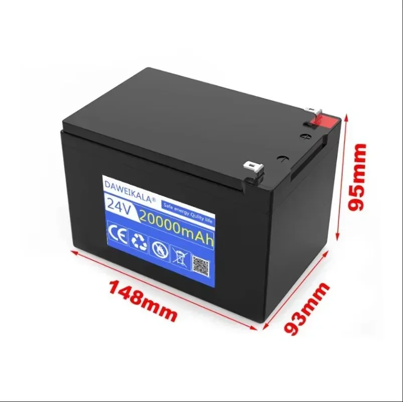 24V Battery 20Ah 18650 lithium battery pack Rechargeable battery for solar energy electric vehicle battery+25.2v2A charger