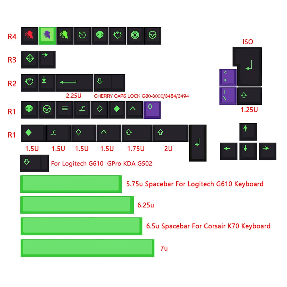 146 Keys DYE-SUB Keycap Cherry Profile Japane Keycaps For MX Switch G610 K70 Mechanical Keyboard GMK Clones Mecha-01 EVA Custom