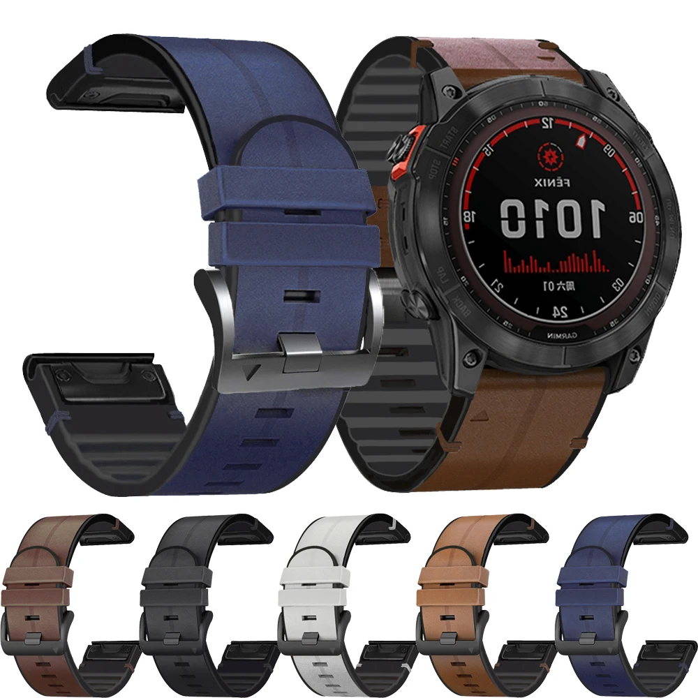 

Официальный ремешок 26 мм 22 мм для Garmin Fenix 7 7X 6 6X Pro 5X 5 Plus 3 3HR 945 силиконовый кожаный чехол для запястья Enduro Epix Gen 2 Quickfit