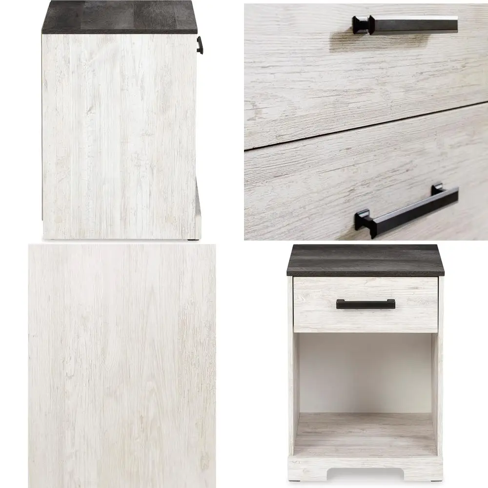 

Высокая прикроватная тумбочка Whitewash & Gray 22.09