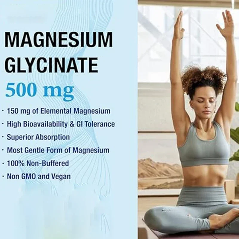 Magnesium Glycinate Vegetarian Capsule, Strong Chelating Absorption, Non Gmo, Gluten Free And Dairy Free