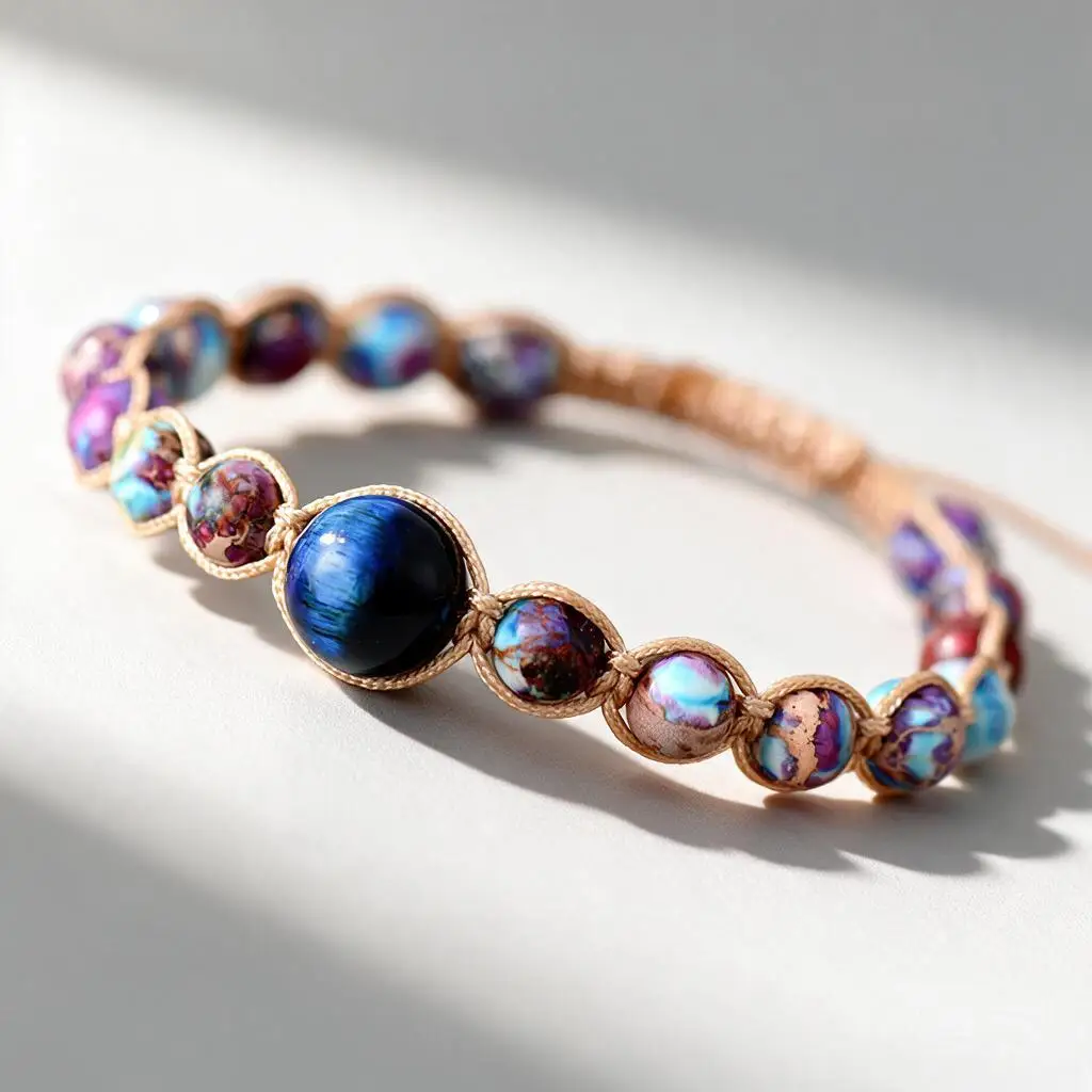 Ins LuxuryHandmade Braided Emperor Stone Beaded Friendship Bracelet Adjustable Boho Jewelry Gift For Women Men Casual Wear