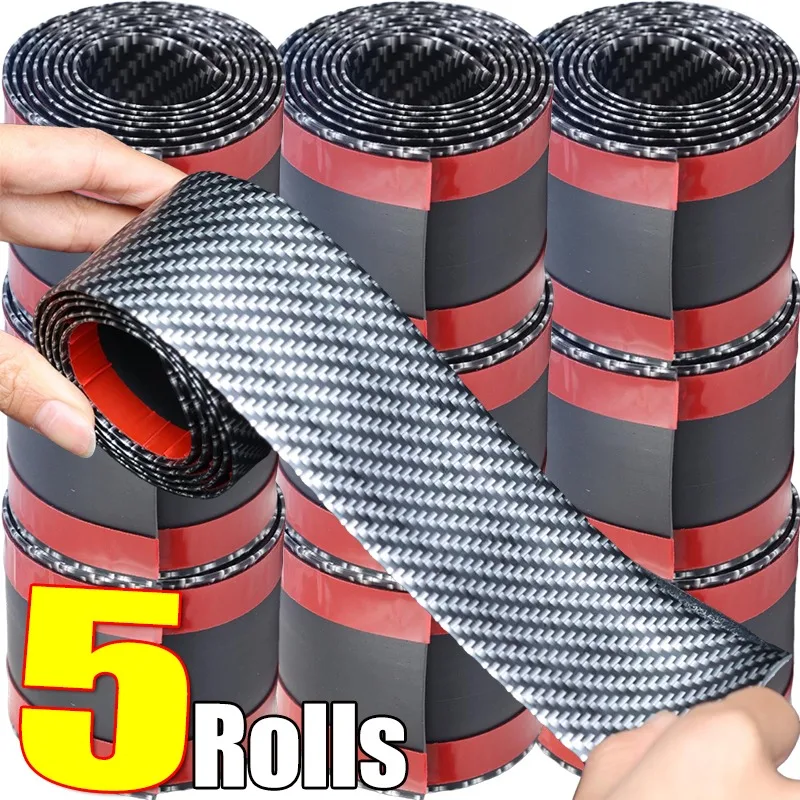 

5/2/1pcs Anti Scratch Car Threshold Strip Carbon Fiber Car Threshold Protection Bumper Film Sticker Door Sill Protector Strips