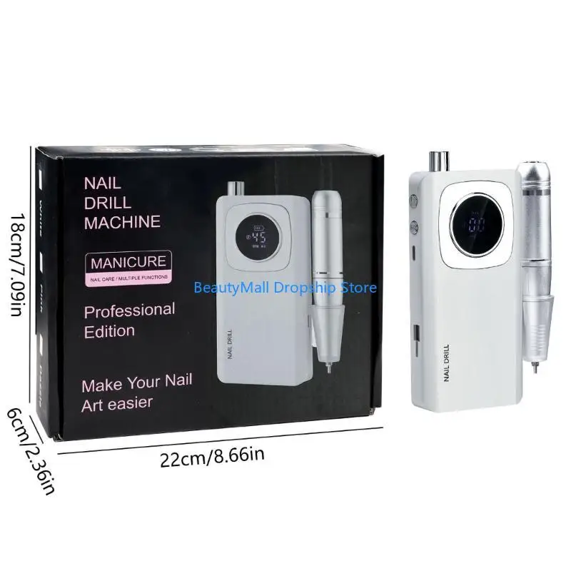 40JD電気ネイルドリルマシンセット45000rpmネイルドリルドリルビット低ノイズ充電式ネイルファイルマシンを使いやすい