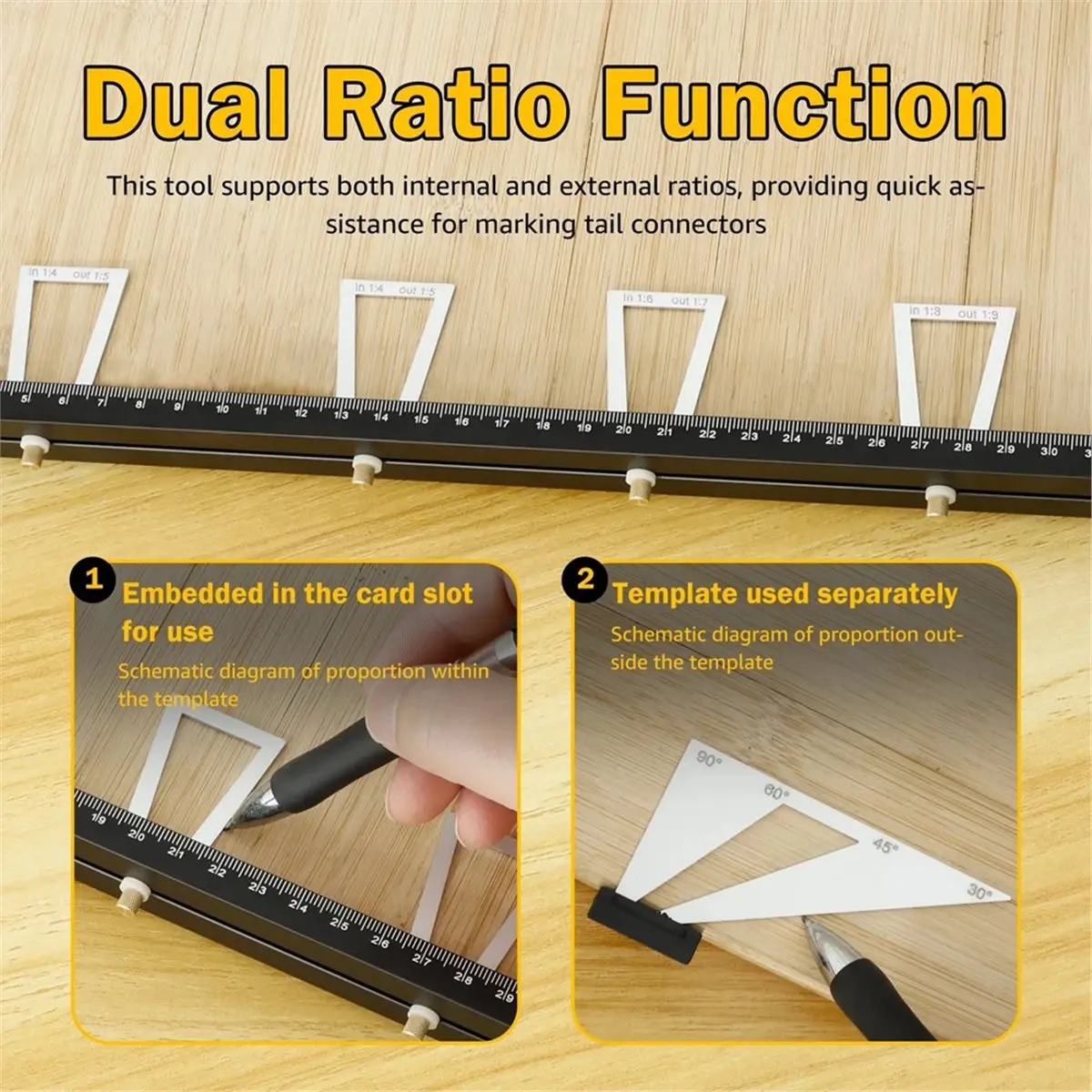 

(CNIM) Набор из 28 многофункциональных инструментов для разметки под углом (типа «ласточкин хвост») для деревообработки, регулируемый, из алюминиевого сплава