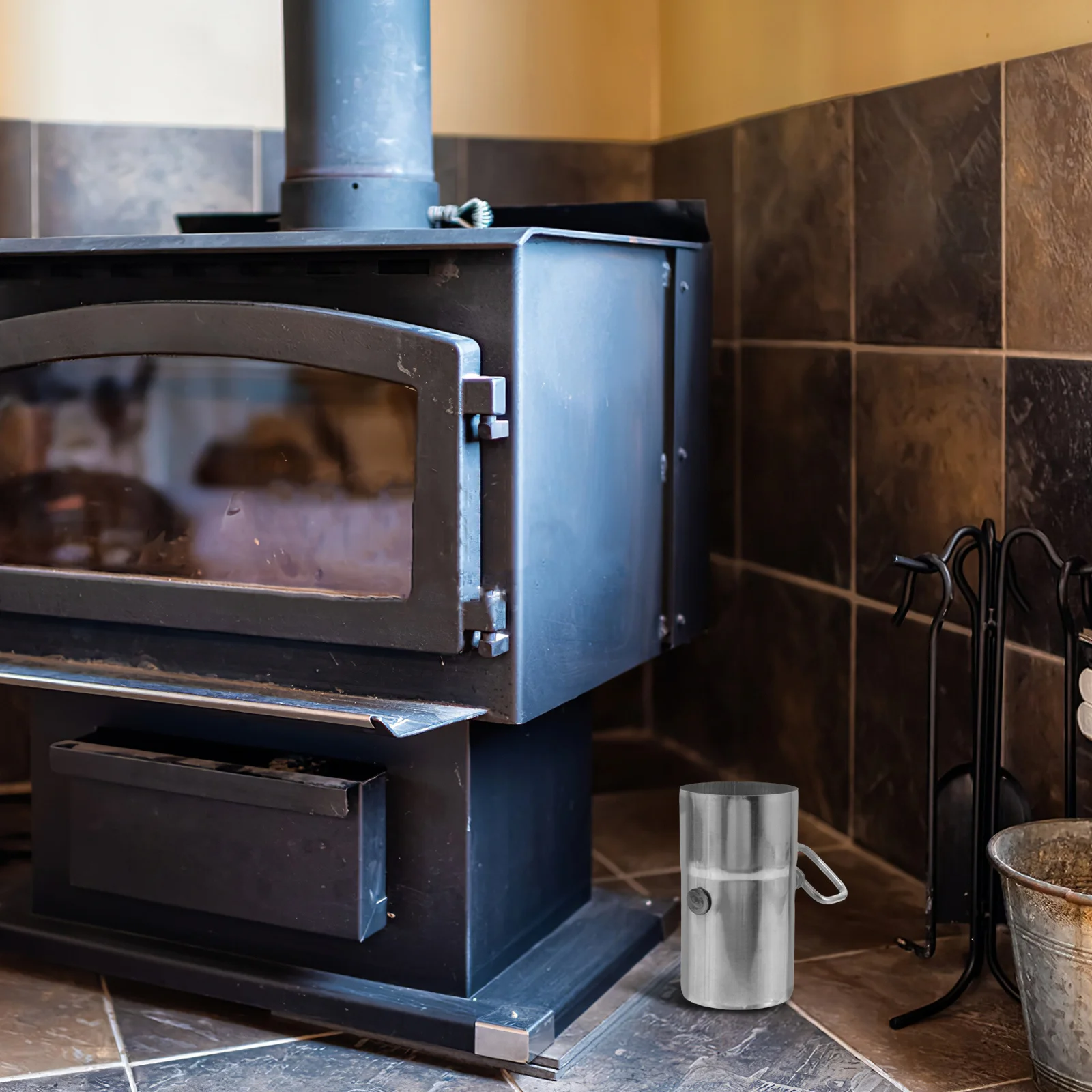 

Flue Chimney Pipe 11Cm/4.32In Stainless Steel Air Valve For Camping Tent Stove Outdoor Fireplace With Adjustable Damper Control