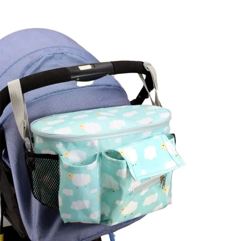 Oxford cloth Baby Stroller Bag Large Capacity Printed Cartoon Stroller Organizer Multi-functional Stroller Accessories