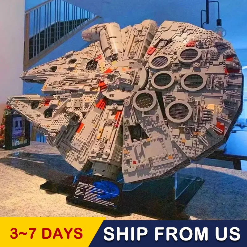 

In stock UCS Falcon Ship Building Blocks Bricks Toys Compatible 75192 05132 Christmas Gifts 7541pcs