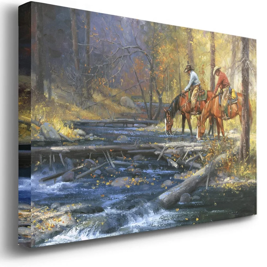 Full drill Diamond painting kit Autumn Forest Water Flow Colorful Animals Western riding a horse 3D embroidery Art mosaic decor