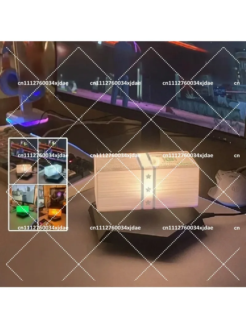 Maglev Floating Golden Lantern, Creative Desktop Decoration Night Light for Gaming Setup