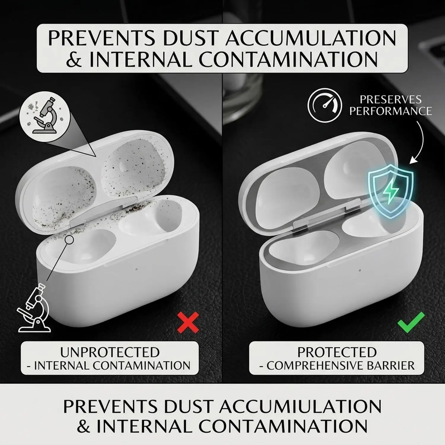 1-5 Ultra-thin Metal Dust-proof Stickers For AirPods 5 Bluetooth Earphone Charging Box Dust Guard Protective Film For AirPods 5