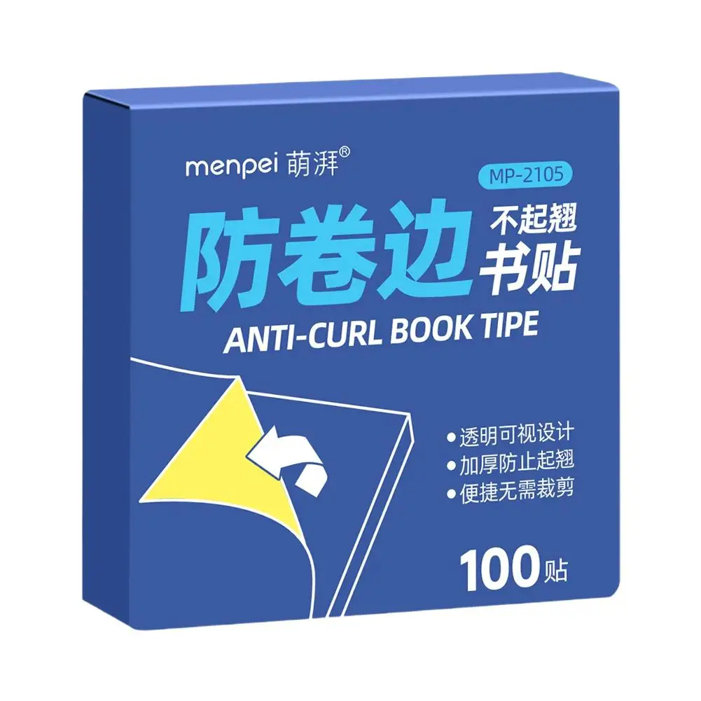 Book Corner Protectors Anti-Curl Book Stickers 100Pcs Clear Book Corner Protectors Triangular Book Stickers PVC Page Protector