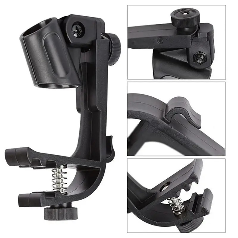 New Drum Mic Mounting Clips Shockproof Universal Drum Mic Stand Clip Adjustable Microphone Stand Clamp For Drum Mount Clamp