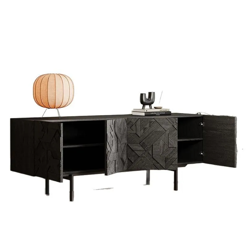 

Medieval industrial style solid wood dining side cabinet, minimalist household dining side cabinet, floor-to-ceiling locker,