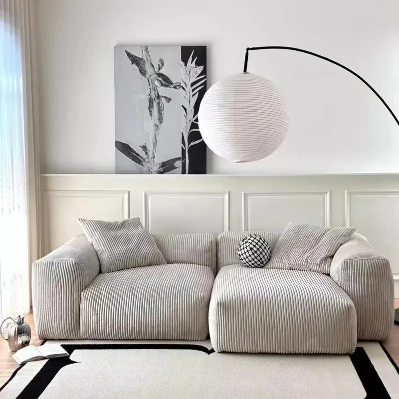for Modern Simple Retro Hippo Sofa Living Room Bedroom Reclining Sleeping Double Three Seater Nordic Small Apartment Sofa