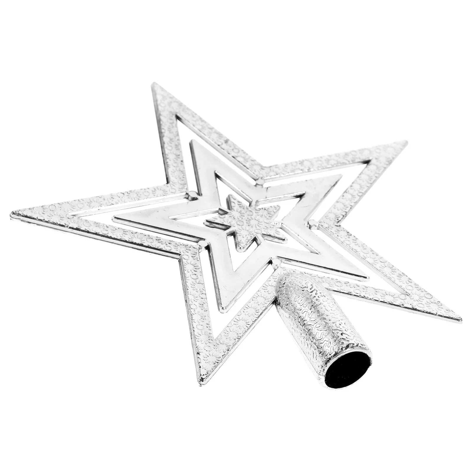 

10cm Christmas Tree Topper Star Lightweight Portable Installation Exquisite Craftsmanship Festival Decor Silver