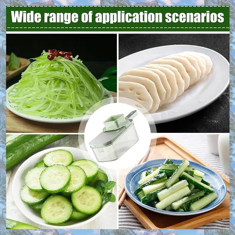 

Flash Trend Vegetable Chopper, Shredders With Clear Container, Multifunctional Manual Food Grater, Detachable Kitchen Slicing To