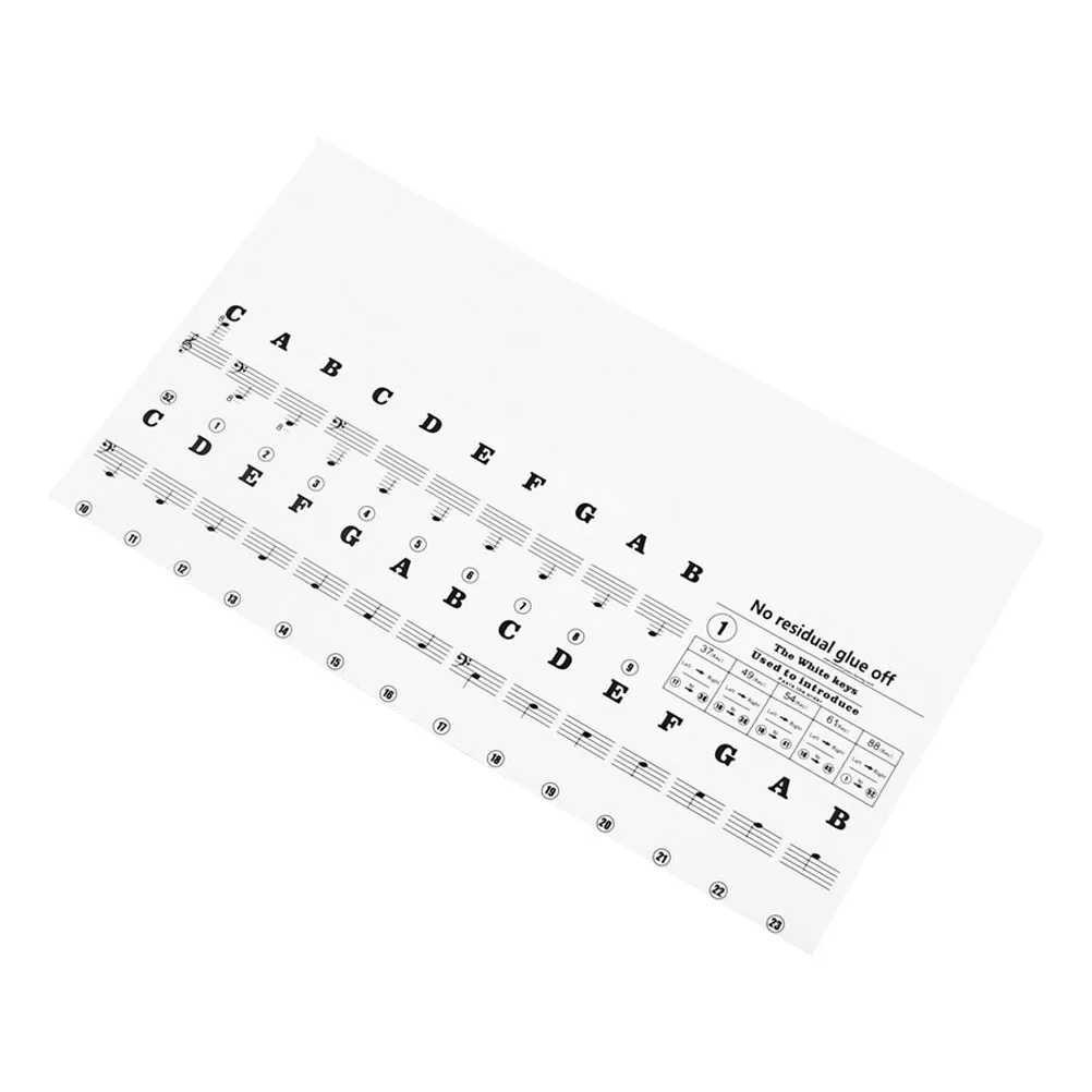 

37/49/54/61/88 Keys Piano Keyboard Stickers Transparent Removable For Kids Beginner Learning Electronic Durable Smooth Thinner
